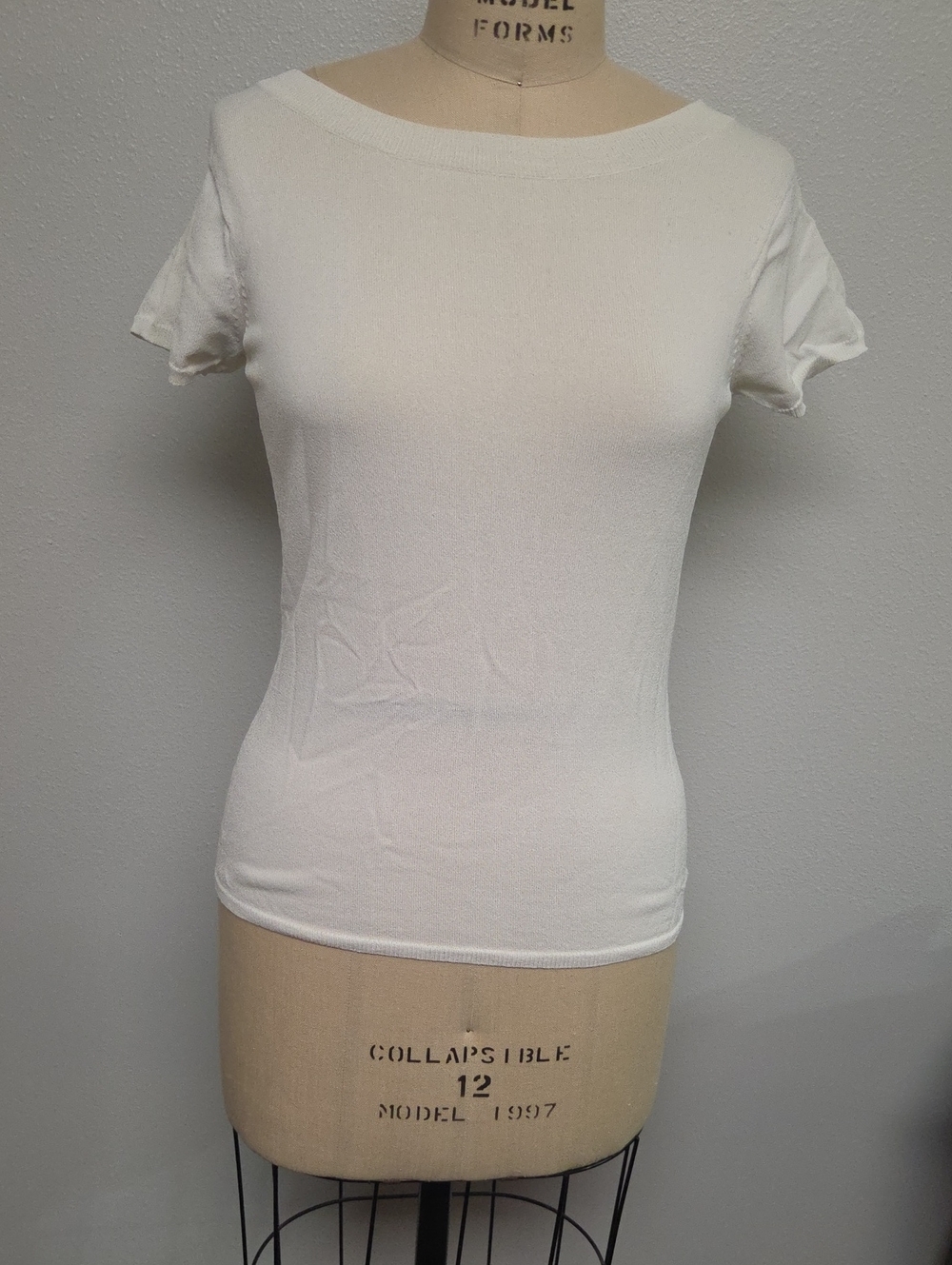 Banana Republic White Short Sleeve Boatneck Tee Top